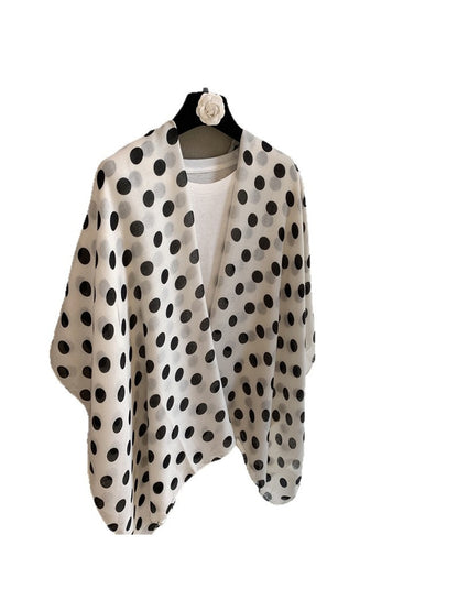Scarvii - Elegant Polka Dot Print Shawl Scarf