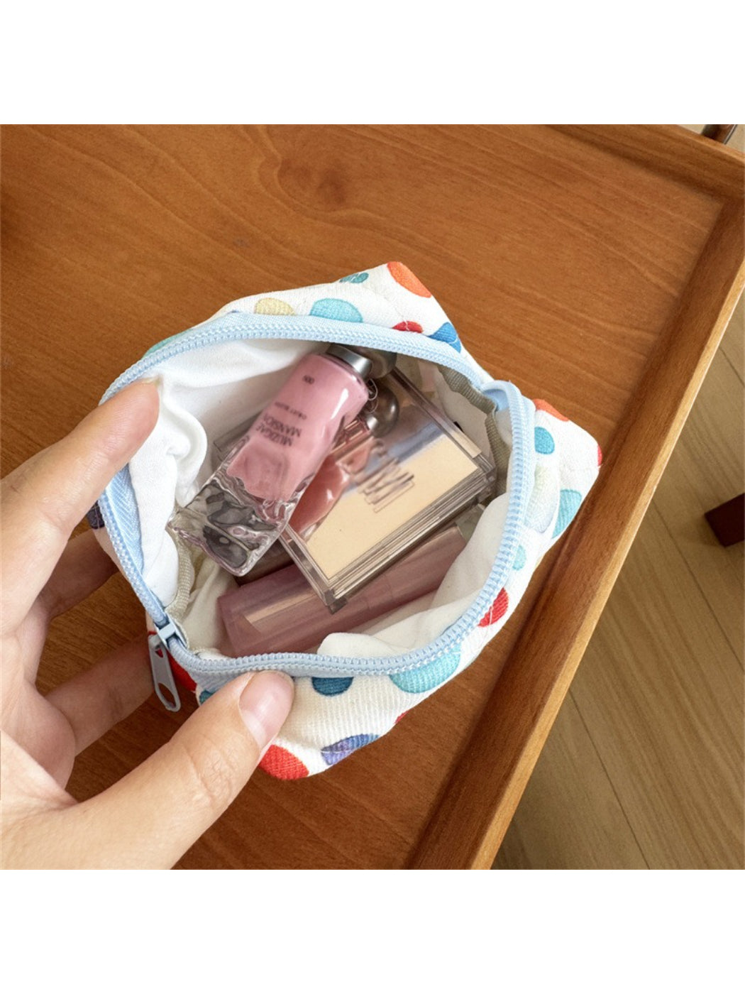 Cosbai Colorful Polka Dot Zip Bag product image
