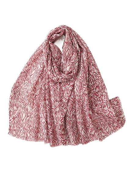 Scarvii - Minimalist Willow Leaf Print Scarf – Elegant & Versatile