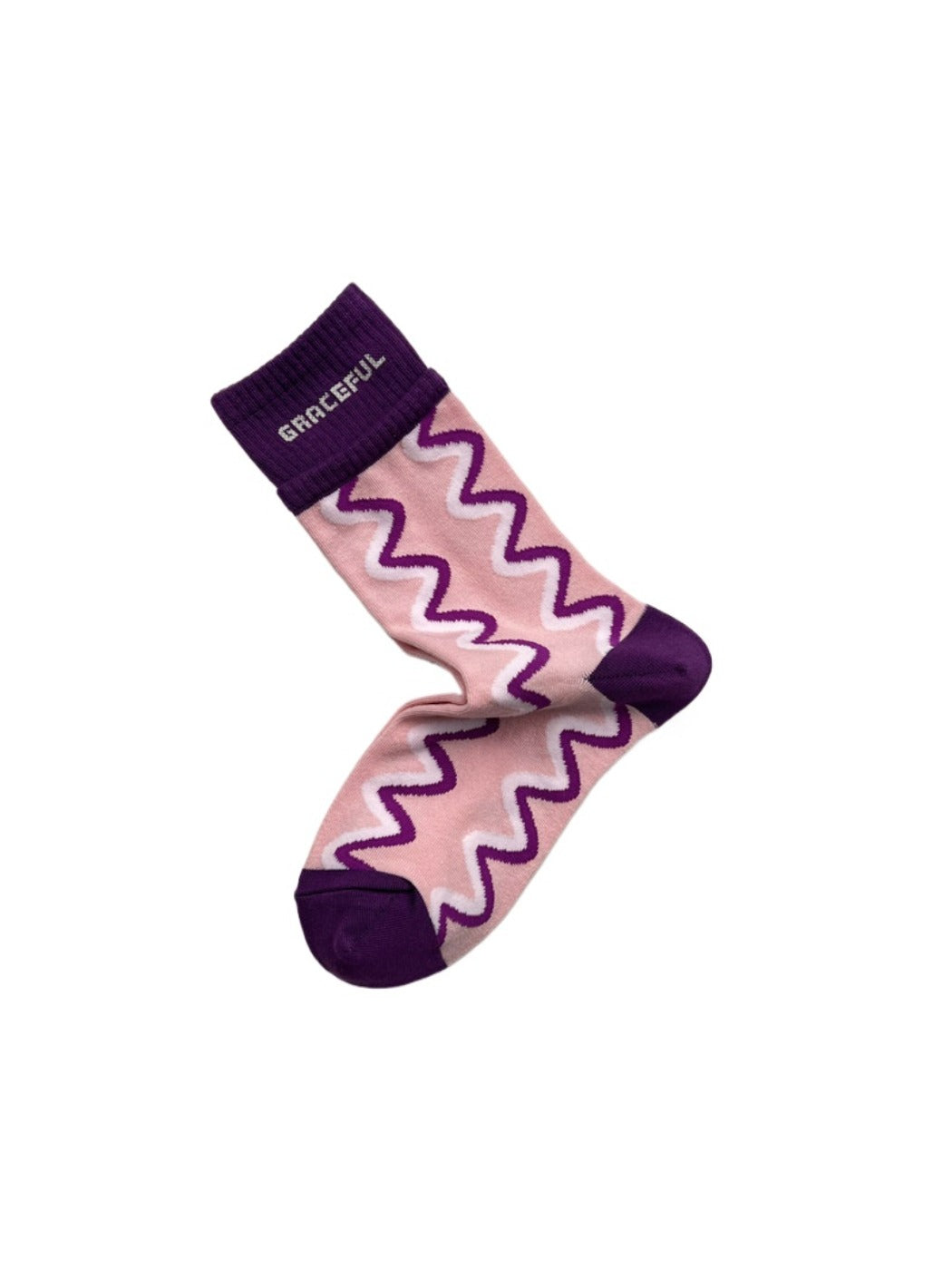 Rufia – Wave Letter Colorblock Crew Socks