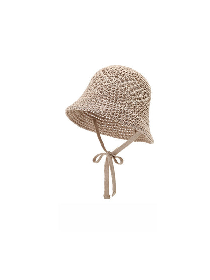 Haila - Solid Color Tie Detail Bucket Hat for Women