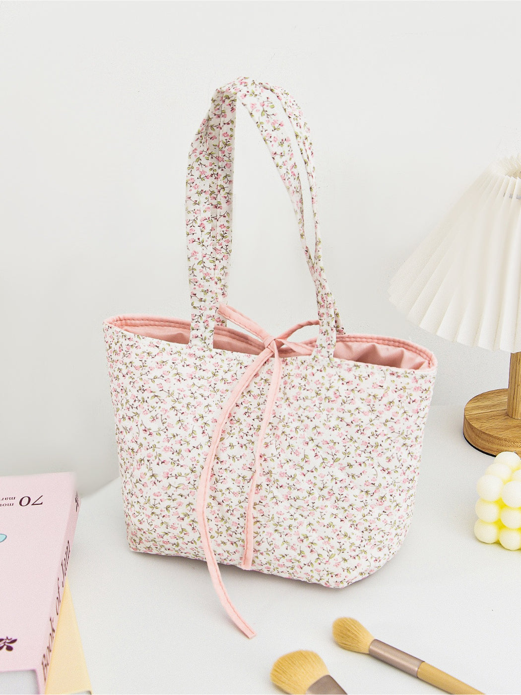 Cosbai - Quilted Floral Patchwork Tote Bag