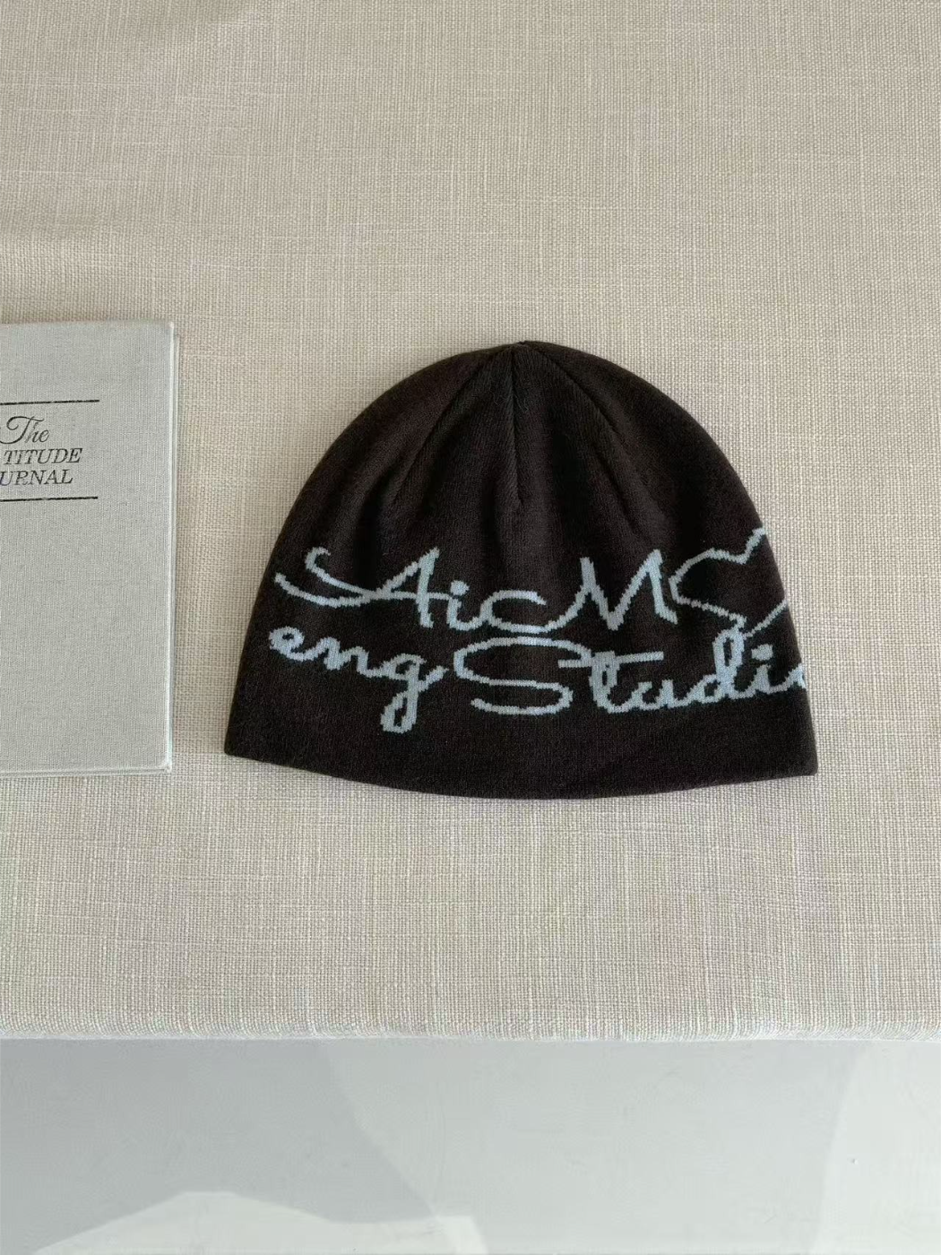 Haila - Script Letter Knit Beanie