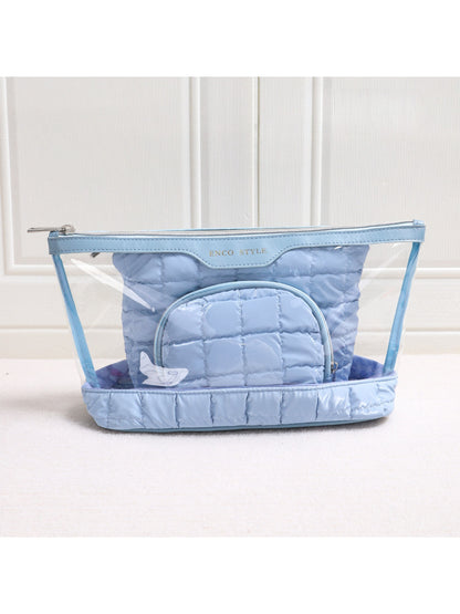 Cosbai - Clear Makeup Bag with Quilted Inner Pouch