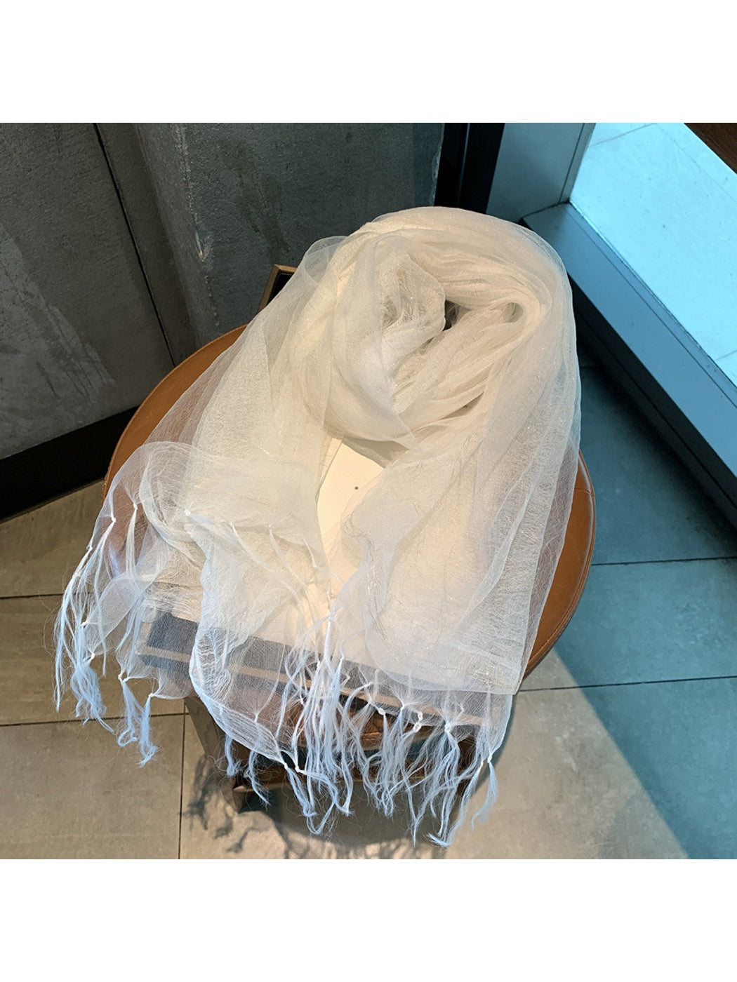 Scarvii - Minimal Fringe Trim Fashion Scarf