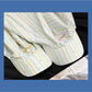 Back view of Haila striped tie back retro baseball cap highlighting adjustable tie