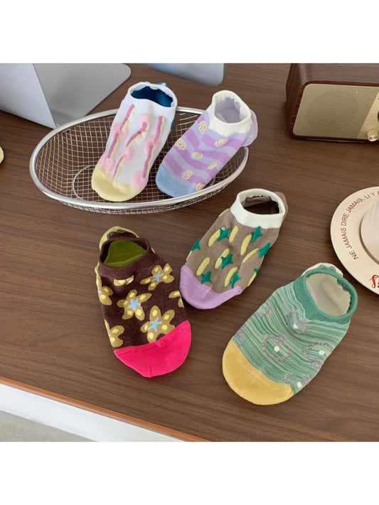 Rufia - Cute Vibrant Pattern Low Ankle Socks