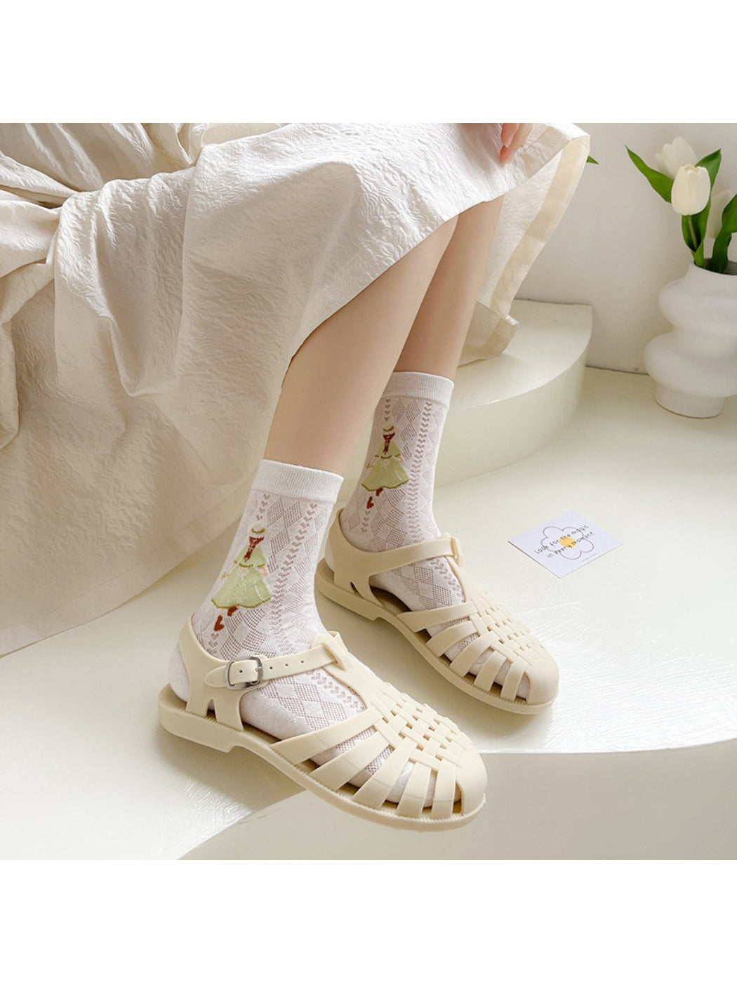 Rufia - Storybook Girl Embroidered Crew Socks product image 2