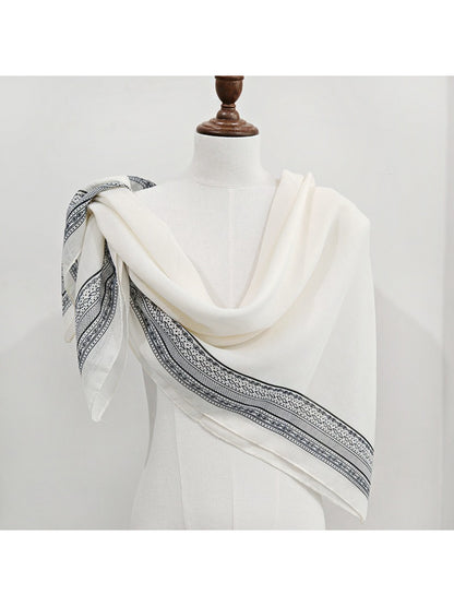 Scarvii Monochrome Border Square Scarf
