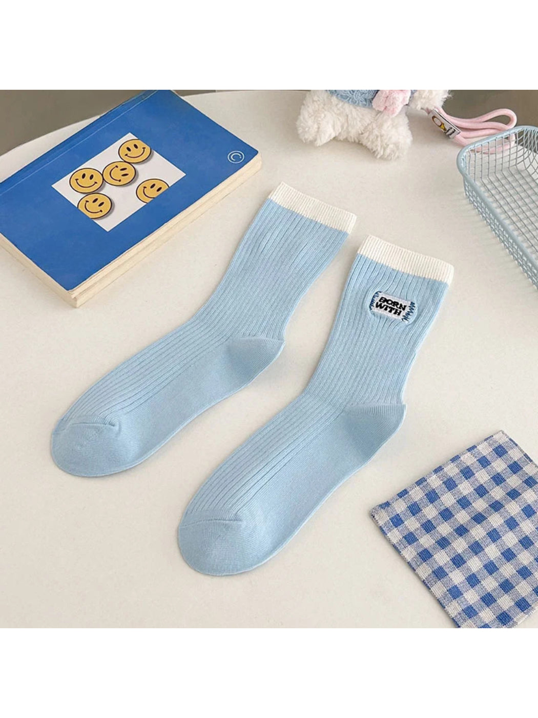 Rufia - Cartoon Ribbed Crew Socks