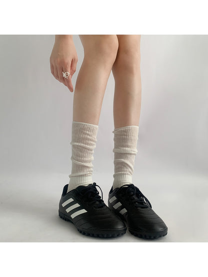 Rufia - Classic Solid Color Mid Calf Socks