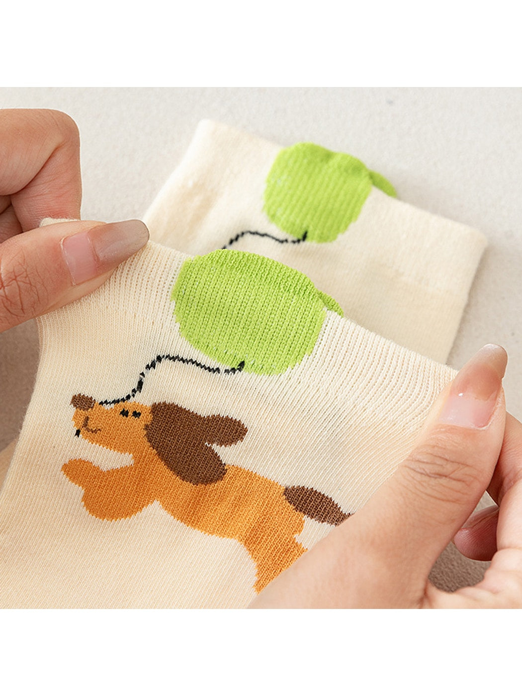 Rufia - Playful Animal Pattern Casual Crew Socks