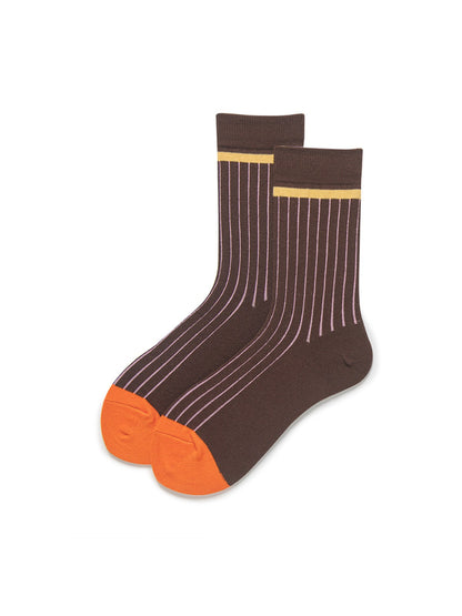 Rufia - Subtle Stripe Contrast Crew Socks