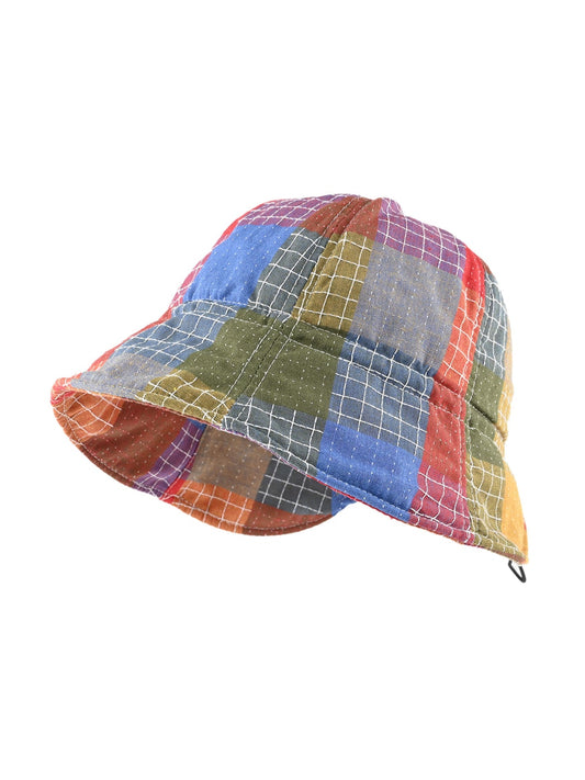 Haila - Vintage Colorful Patchwork Wide Brim Bucket Hat