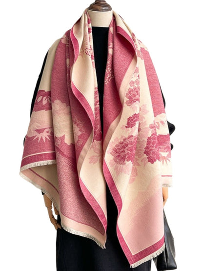 Scarvii - Elegant Bamboo & Floral Print Scarf