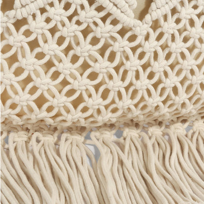 Cosbai - Boho Fringe Crochet Shoulder Bag