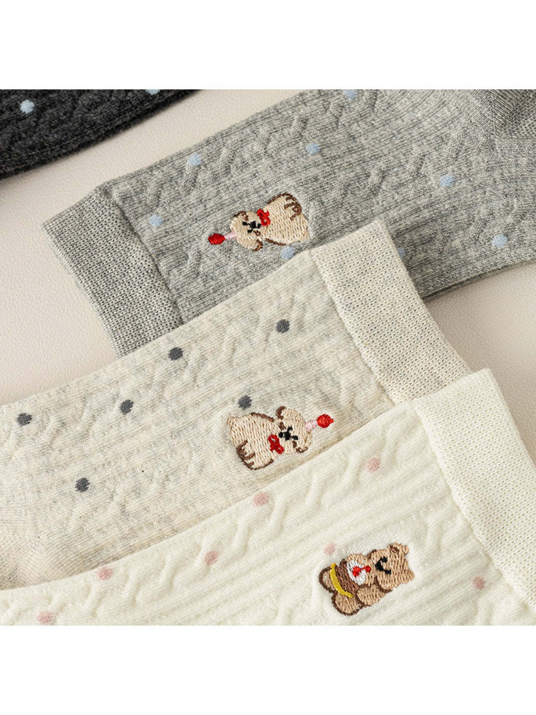 Rufia - Winter Mid-Calf Socks with Cartoon Animal Pattern