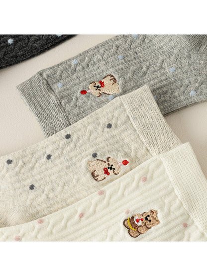 Rufia - Winter Mid-Calf Socks with Cartoon Animal Pattern