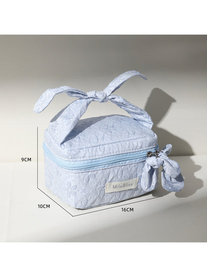 Cosbai Bow Top Handle Makeup Case placed on a flat surface with bow detail visible