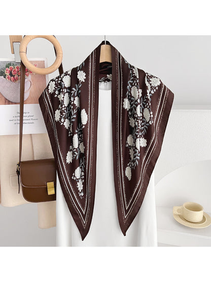 Scarvii Botanical Print Triangle Scarf