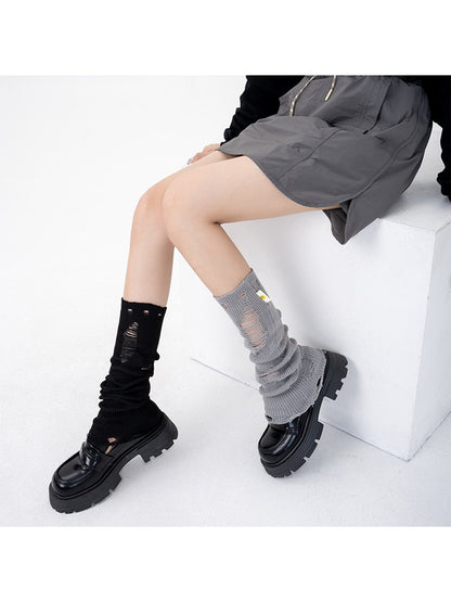 Cozyra - Ribbed Cutout Leg Warmers
