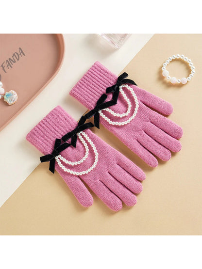 Gloving - Bow and Beaded Touchscreen Gloves