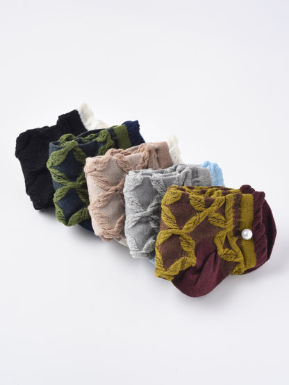 Rufia -  Ruffle Pearl Decorated Ankle Socks for Women, Summer - Friendly