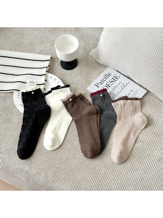 Rufia - Ribbed White Mid-Calf Socks product image 1