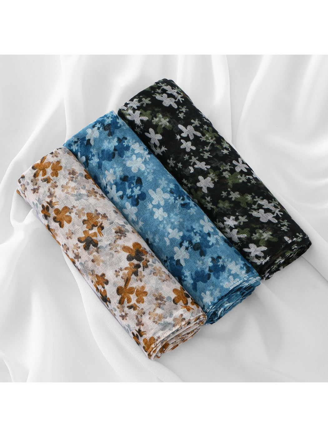 Scarvii Modern Floral Print Soft Wrap Scarf