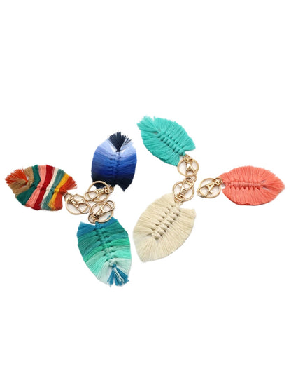Koco Leaf Shaped Keychain with Tassel for gift accessory