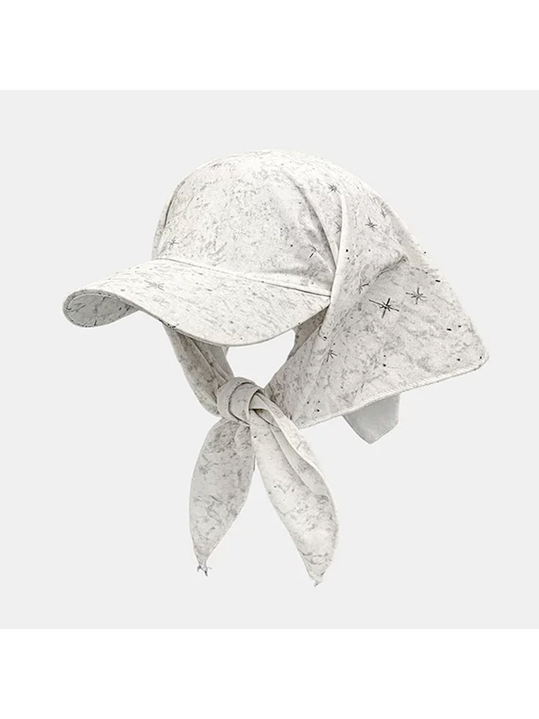 Side view of Haila star pattern retro bandana cap showing curved brim