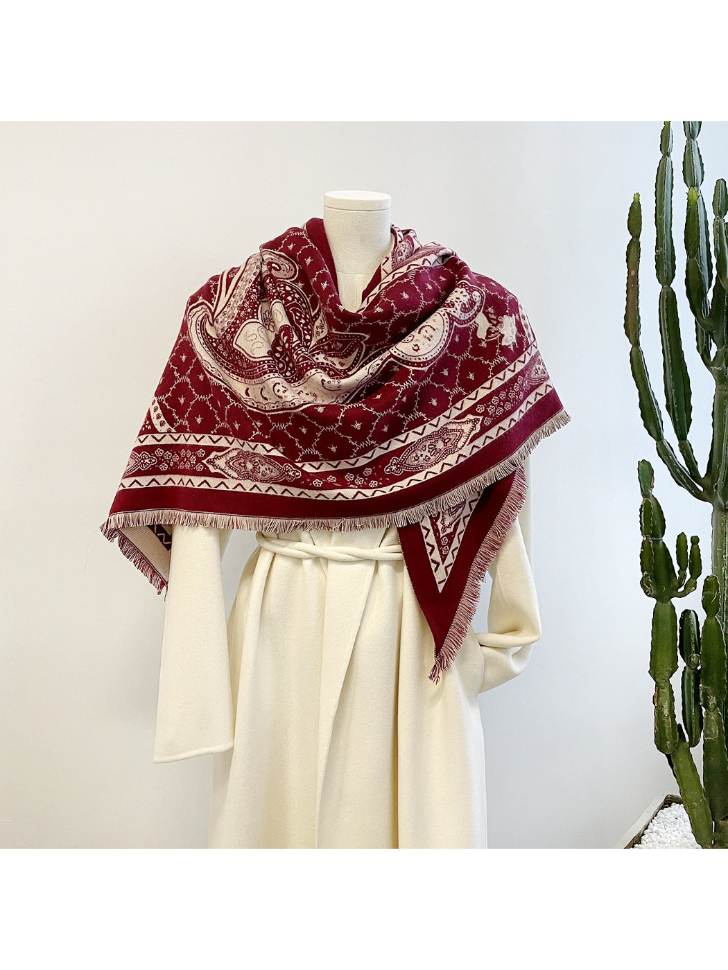 Scarvii - Paisley Fringe Triangle Scarf