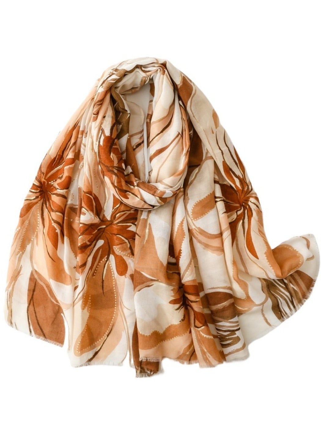 Scarvii - Elegant Orchid Floral Print Scarf