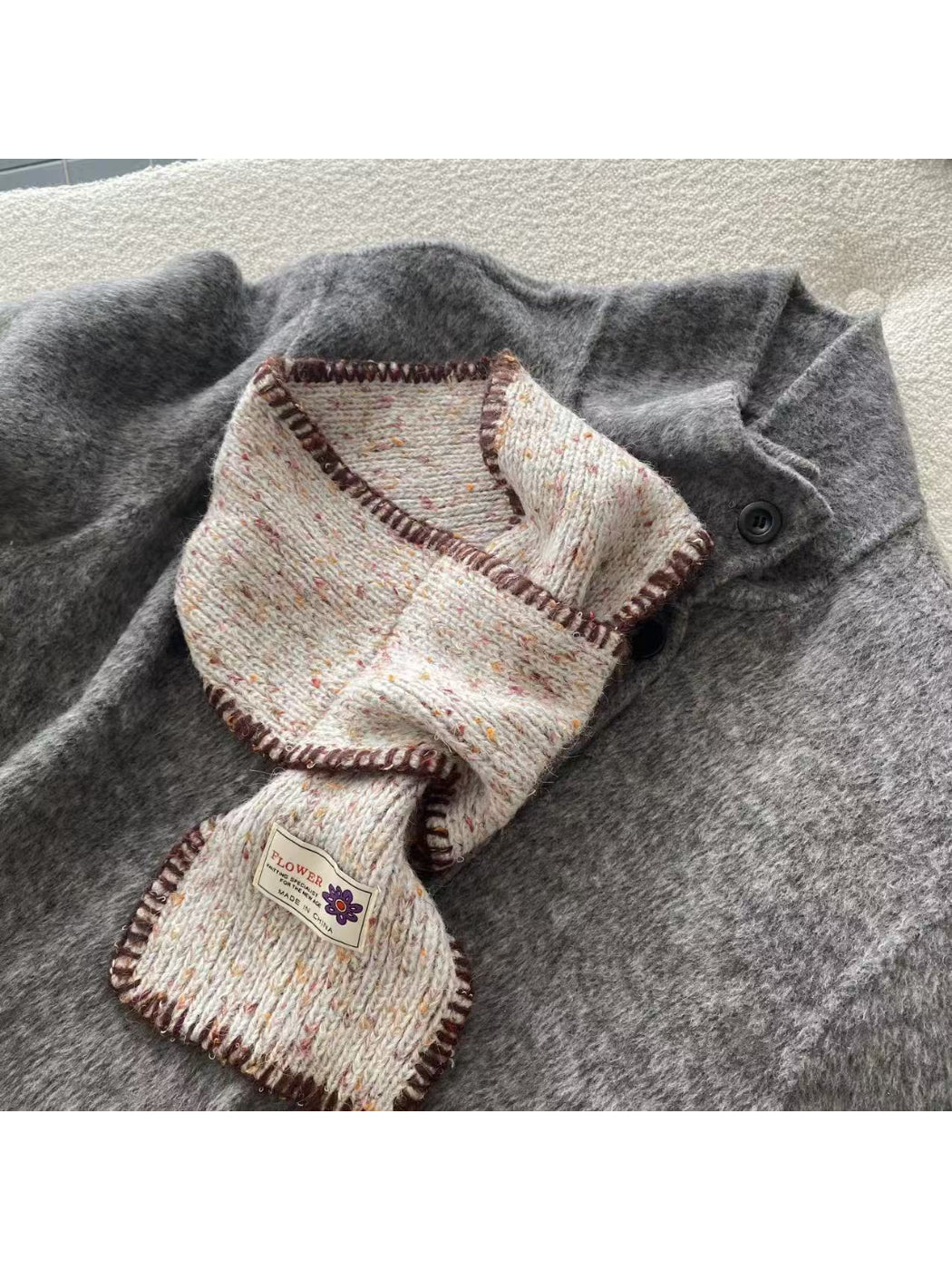 Scarvii - Flecked Blanket Stitch Knit Scarf