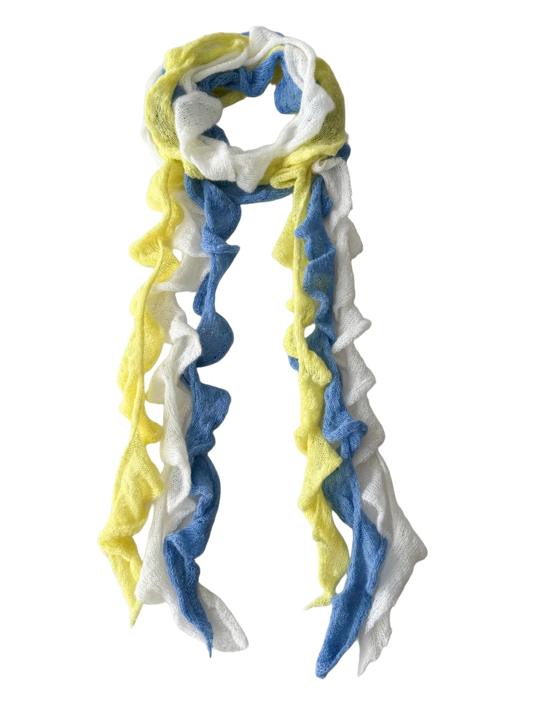 Scarvii - Solid Color Ruffle Skinny Scarf