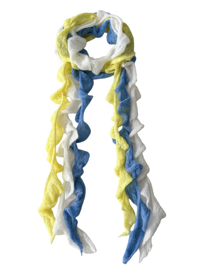 Scarvii - Solid Color Ruffle Skinny Scarf