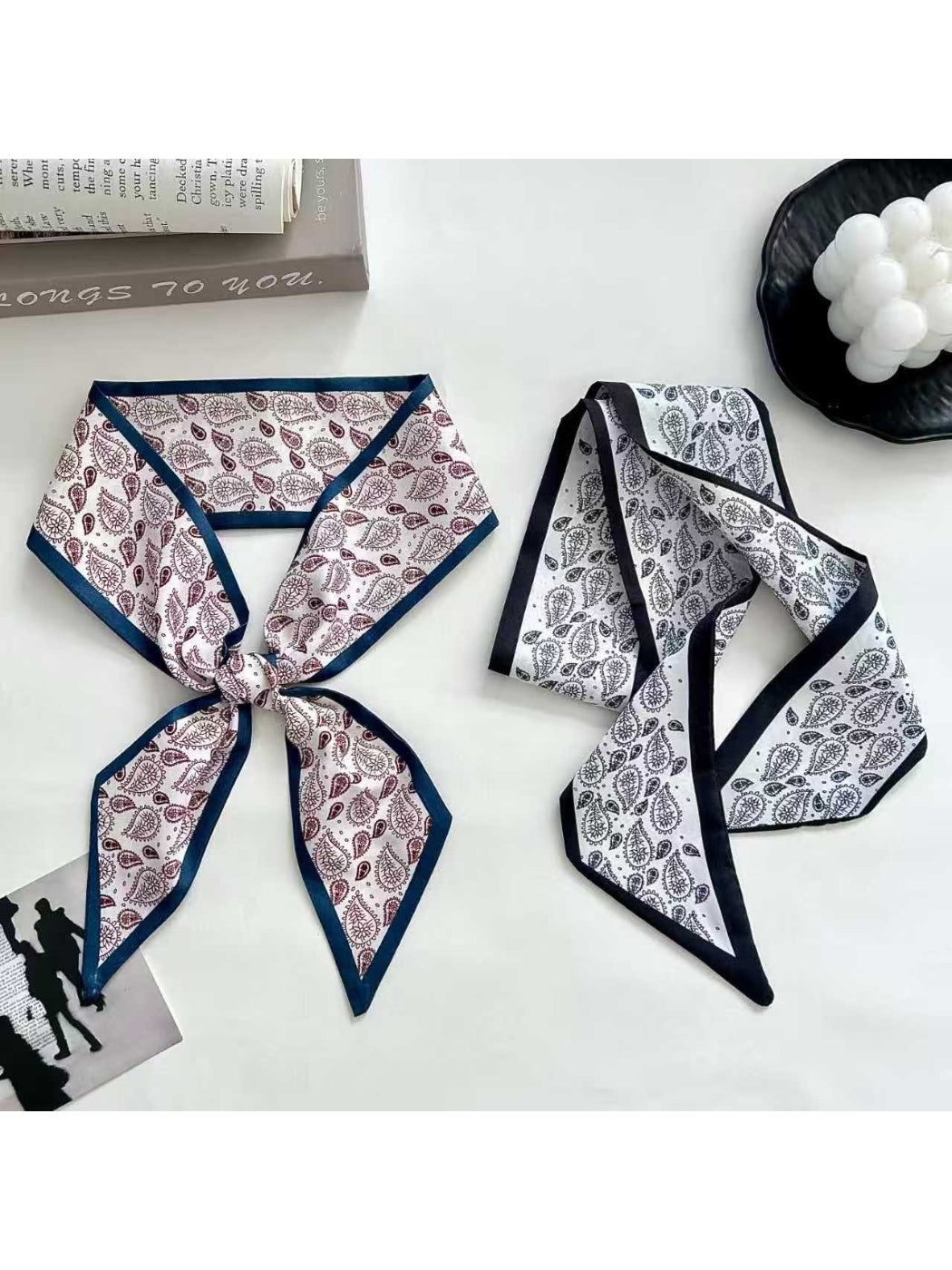 Scarvii Paisley Layout Design Skinny Scarf