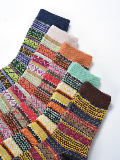 Rufia - 5 Pairs Bohemian Style Socks product image 2