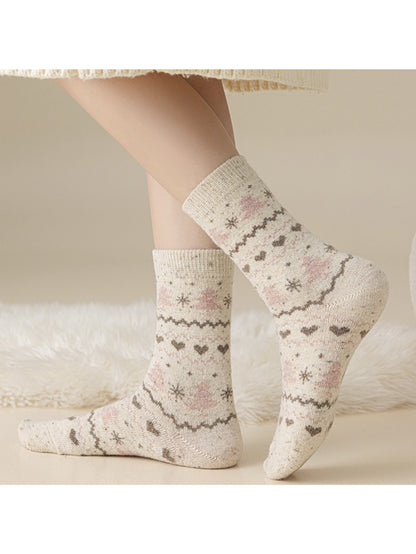 Rufia - Cozy Winter Forest Crew Socks