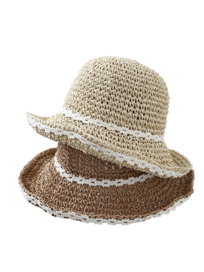 Haila - Soft Straw Look Lace Edge Bucket Hat
