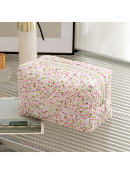 Cosbai - Fresh Style Floral Printed Cosmetic Organizer Bag