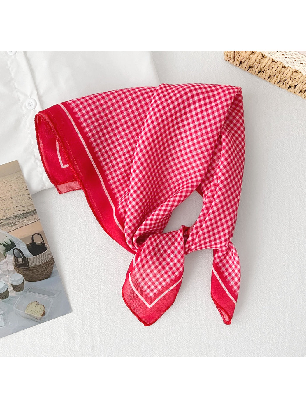 Scarvii Colorful Check Square Scarf