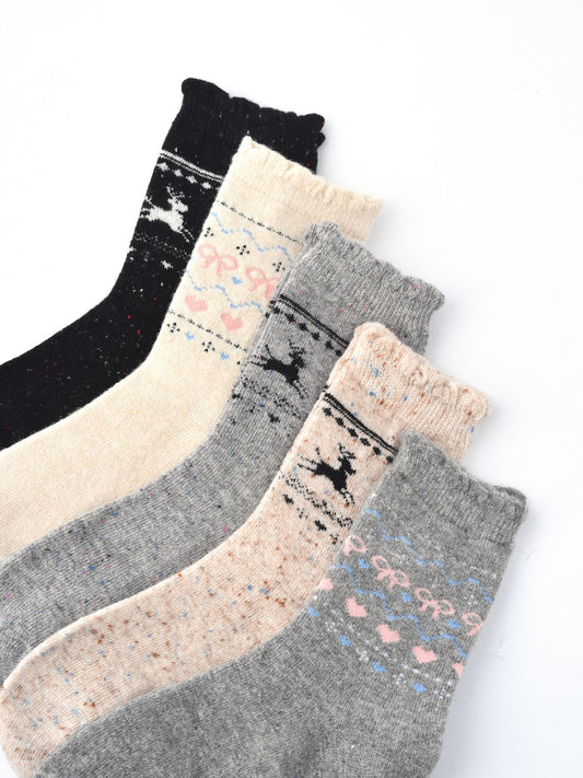 Rufia - Christmas Bow Patterned Warm Socks