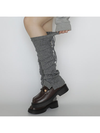 Cozyra - Y2K Ballet-Inspired Ribbed Leg Warmers