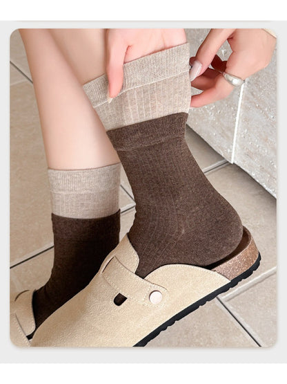 Rufia - Color Block Knit Crew Socks
