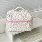 Cosbai - Gray Rabbit and Heart Print Cosmetic Bag