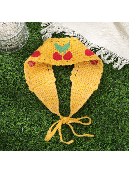 Scarvii Cherry Crochet Tie Headband