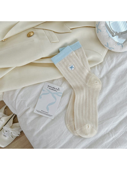 Rufia - Soft Ribbed Bow Accent Crew Socks product image 6