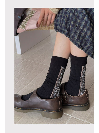 Rufia - Floral Lace-Edge Everyday Crew Socks