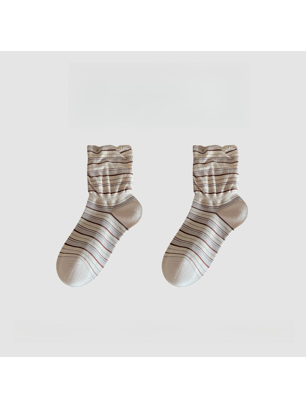 Rufia - Striped Colorblock Casual Crew Socks
